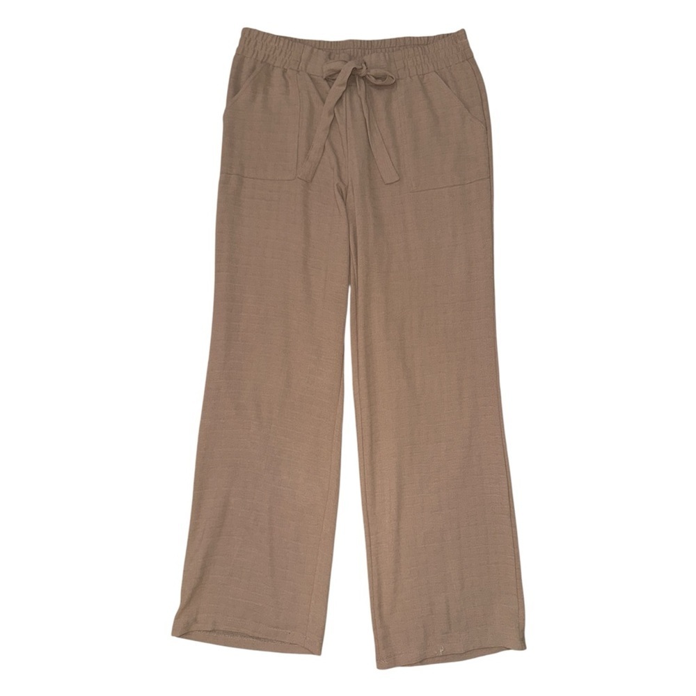 Love scarlet tan flowy elastic waistband pants women’s size large